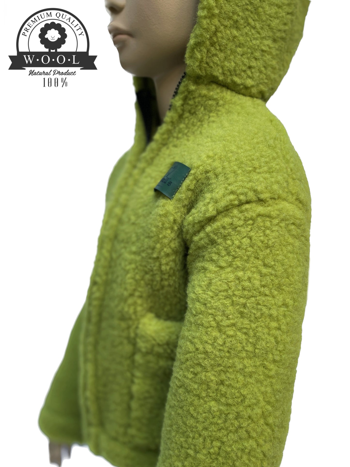 Kinder Wolljacke mit Bärenohren – 100% Wolle – Größe ca. 104/110 – Maybell's Outlet