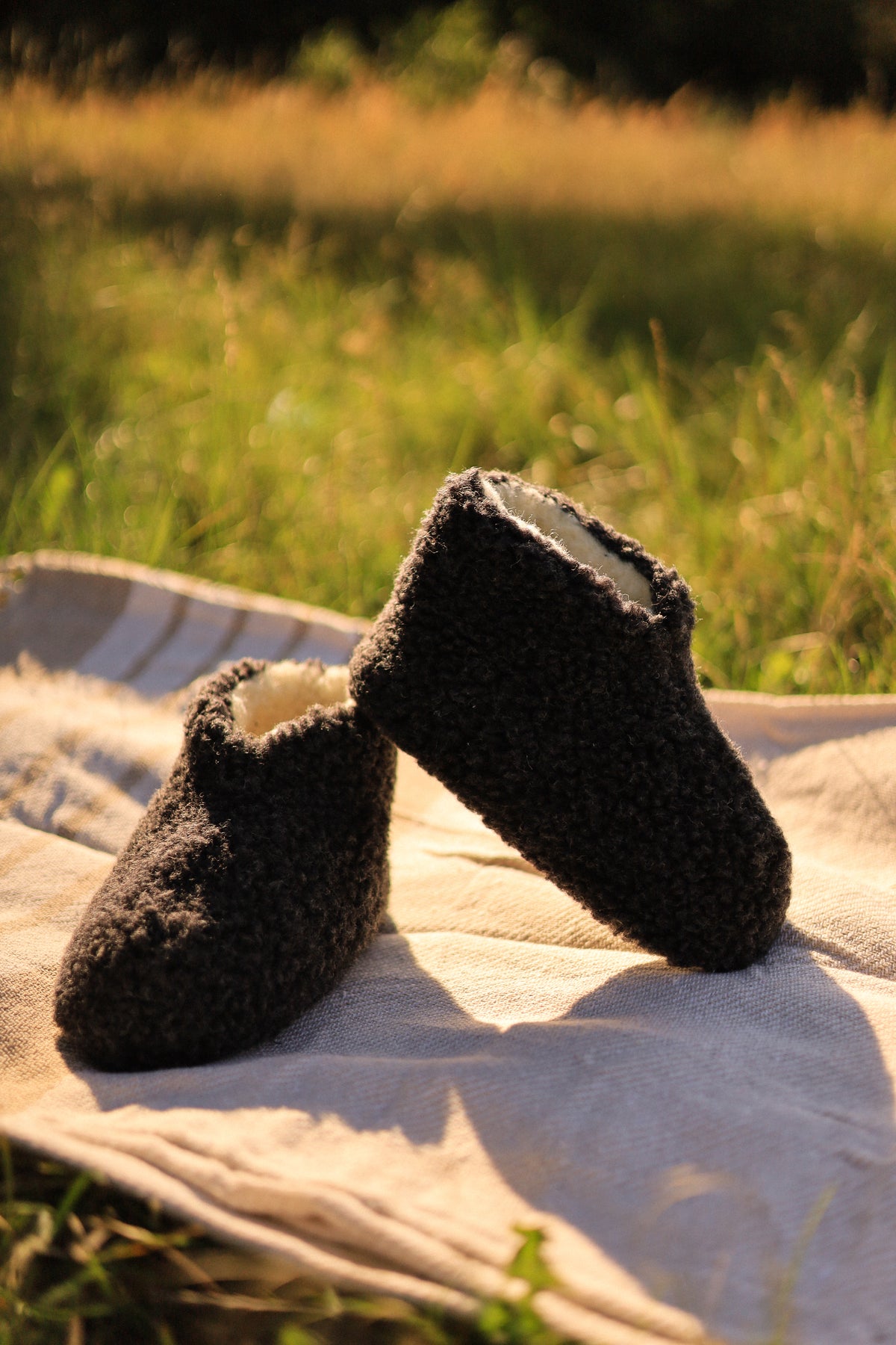 Merino Hausschuhe | 100% Schafwolle | Schwarz