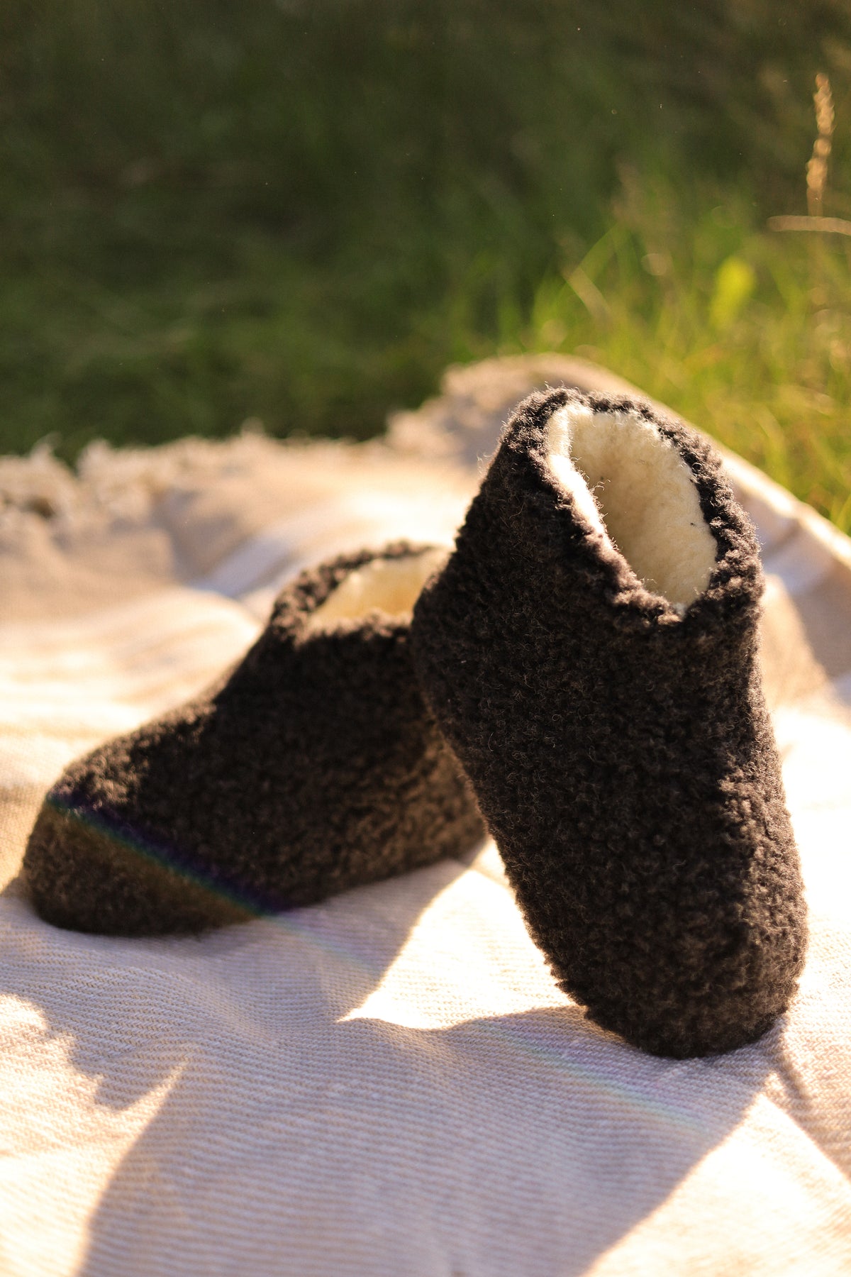 Merino Hausschuhe | 100% Schafwolle | Schwarz