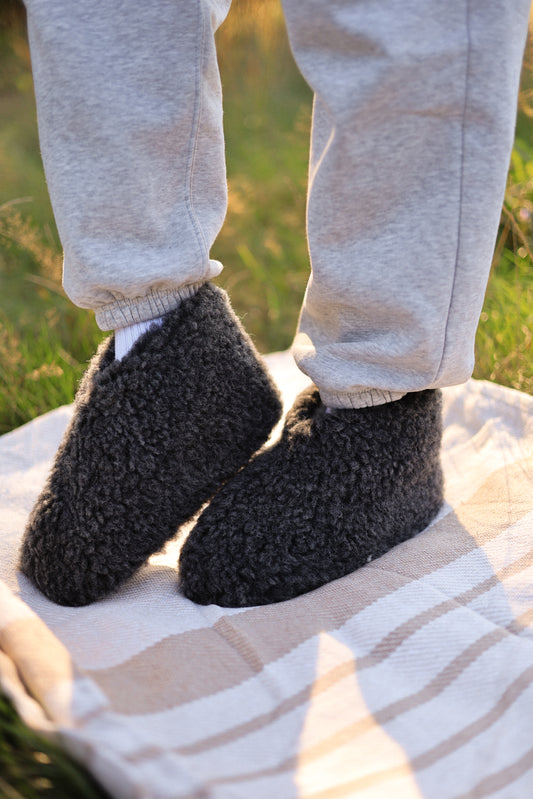 Merino Hausschuhe | 100% Schafwolle | Grau