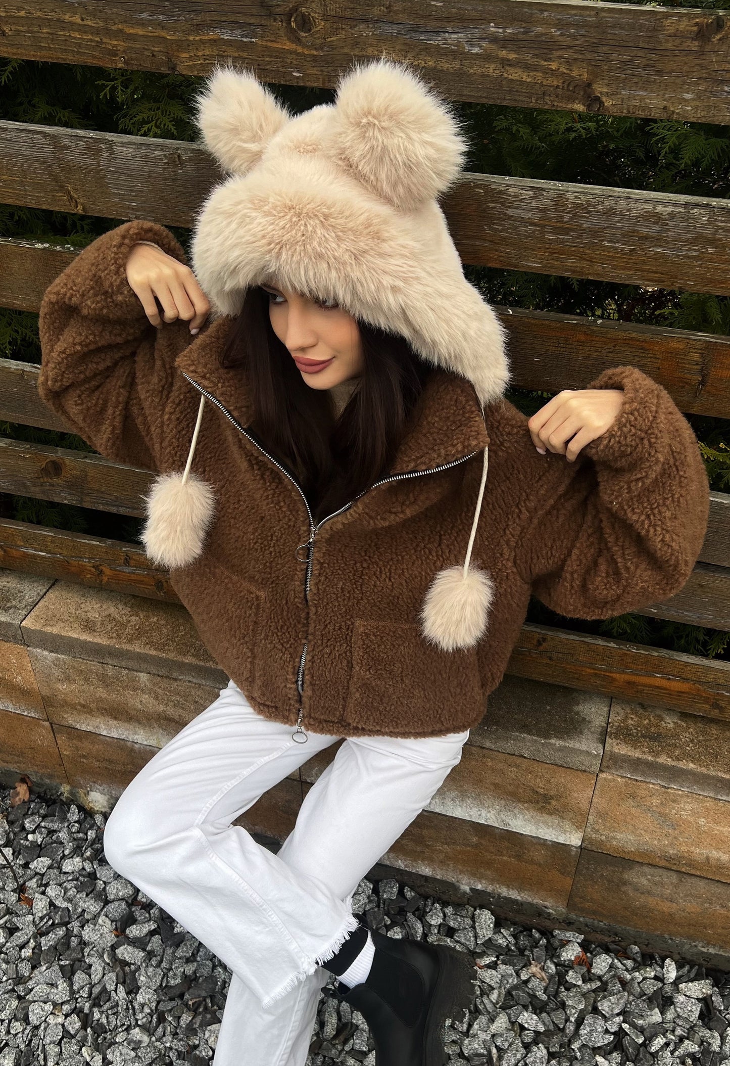 LUMI Jacke Braun - Woll-Teddyjacke | Woll-Teddyjacke
