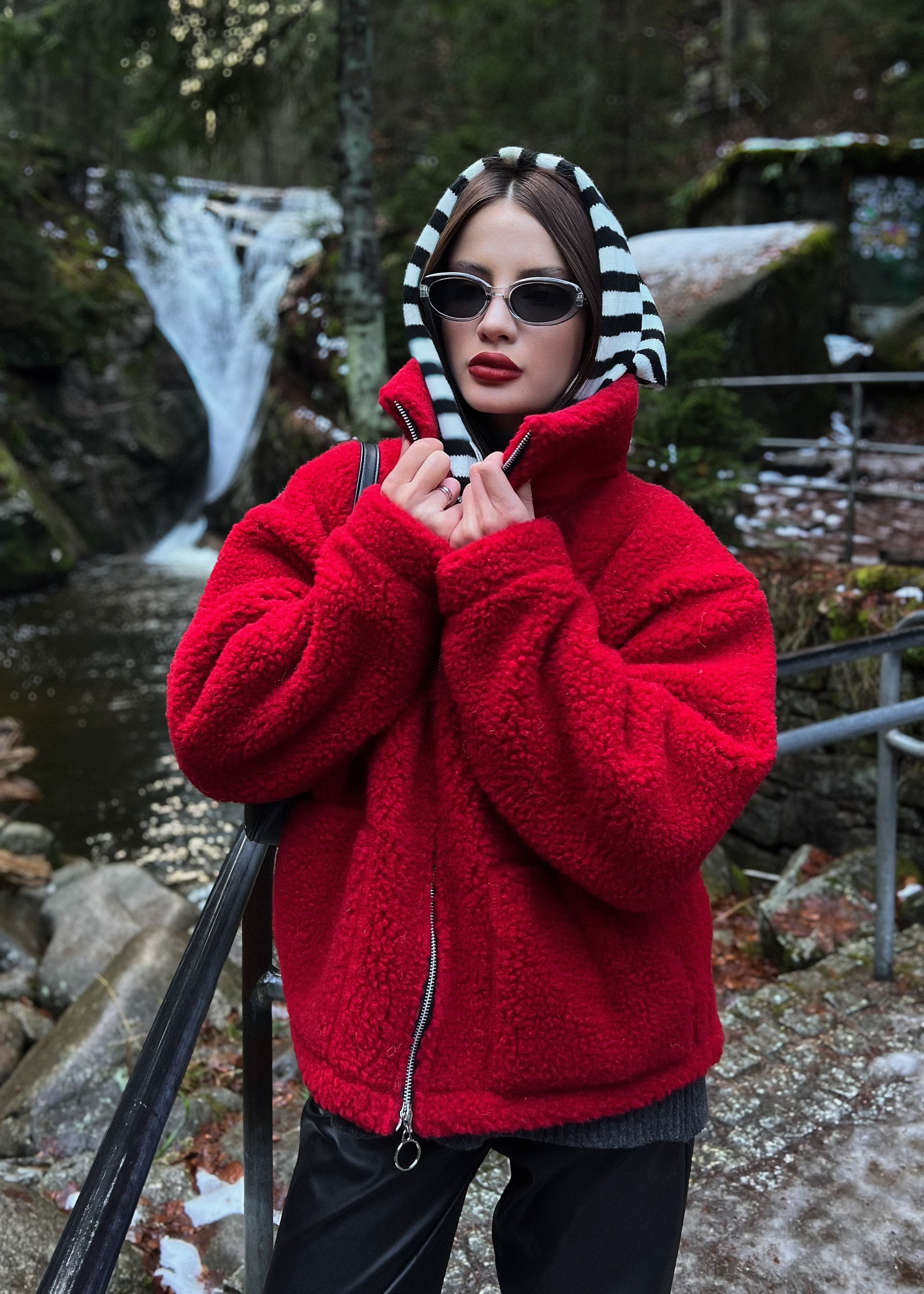 LUMI Jacket Red — Wool Teddy Jacket | Kurtka z Wełny Teddy