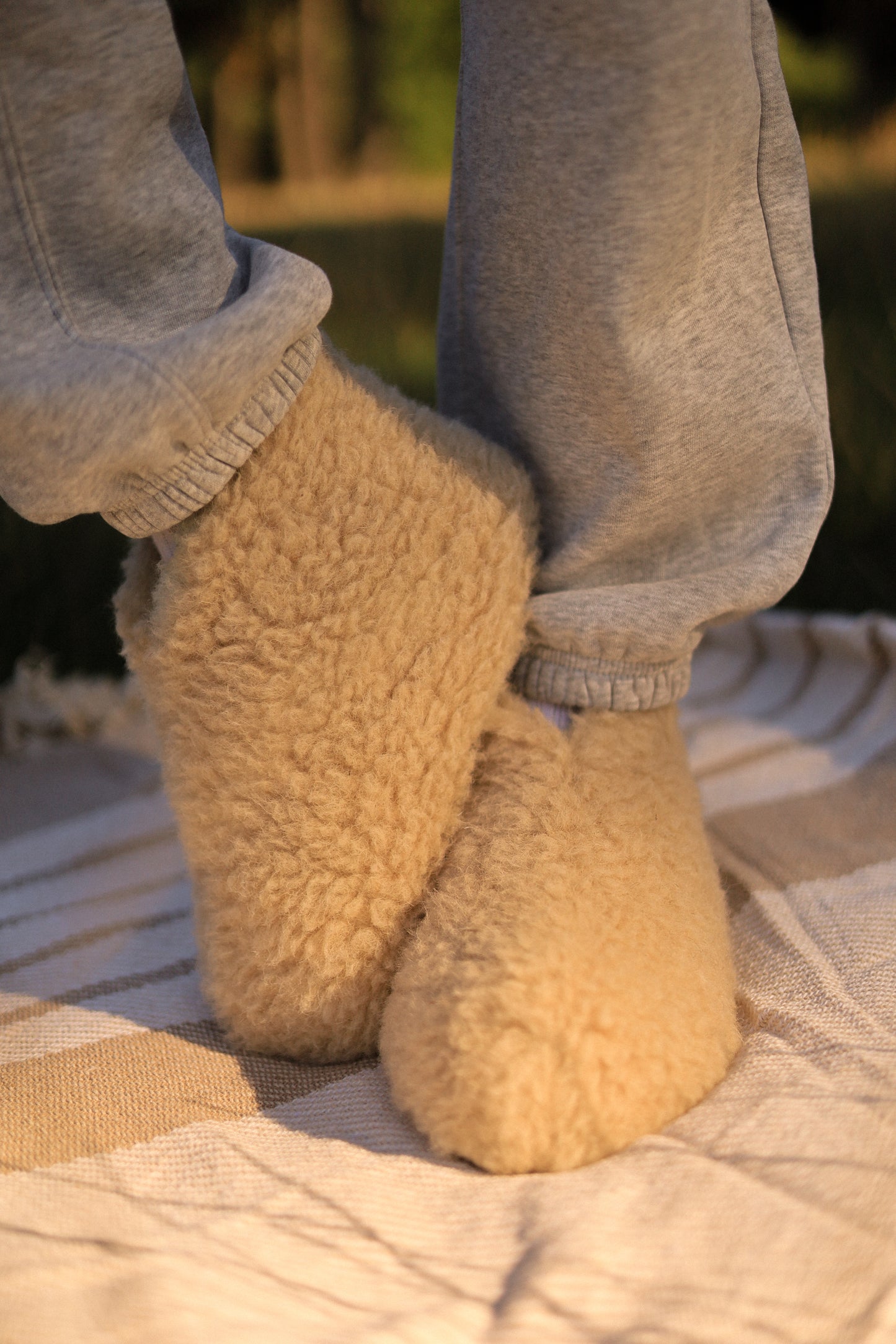 Merino Hausschuhe | 100% Schafwolle | Beige