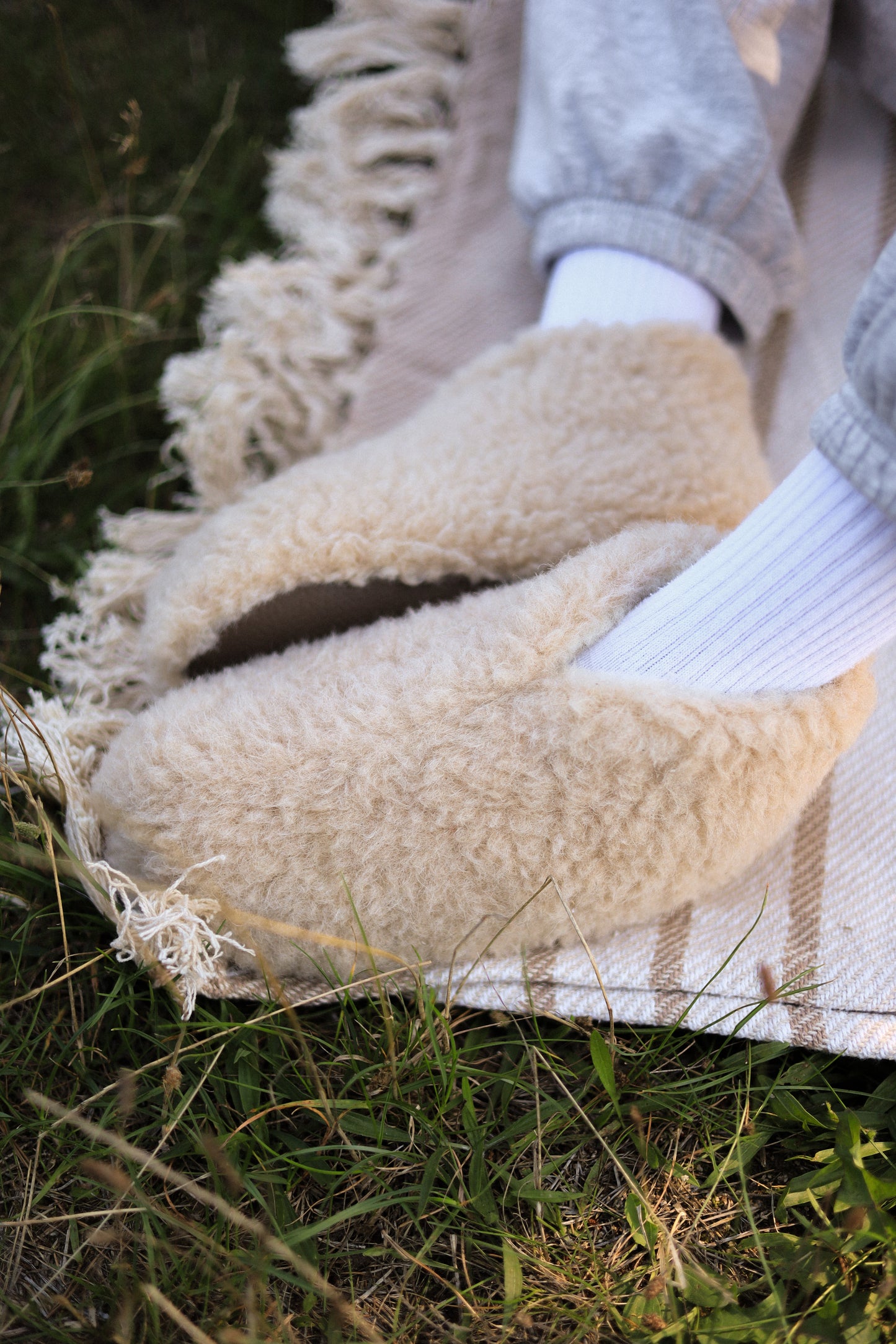 Merino Hausschuhe | 100% Schafwolle | Beige