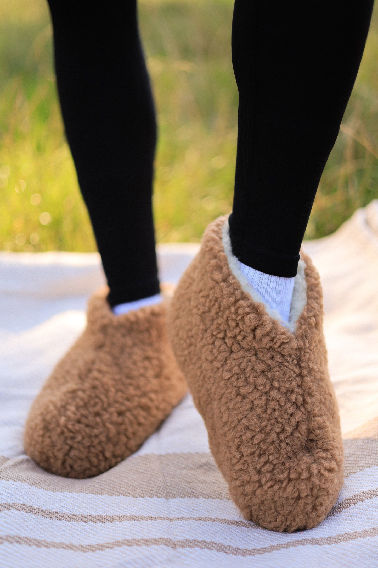 Merino Hausschuhe | 100% Schafwolle | Braun