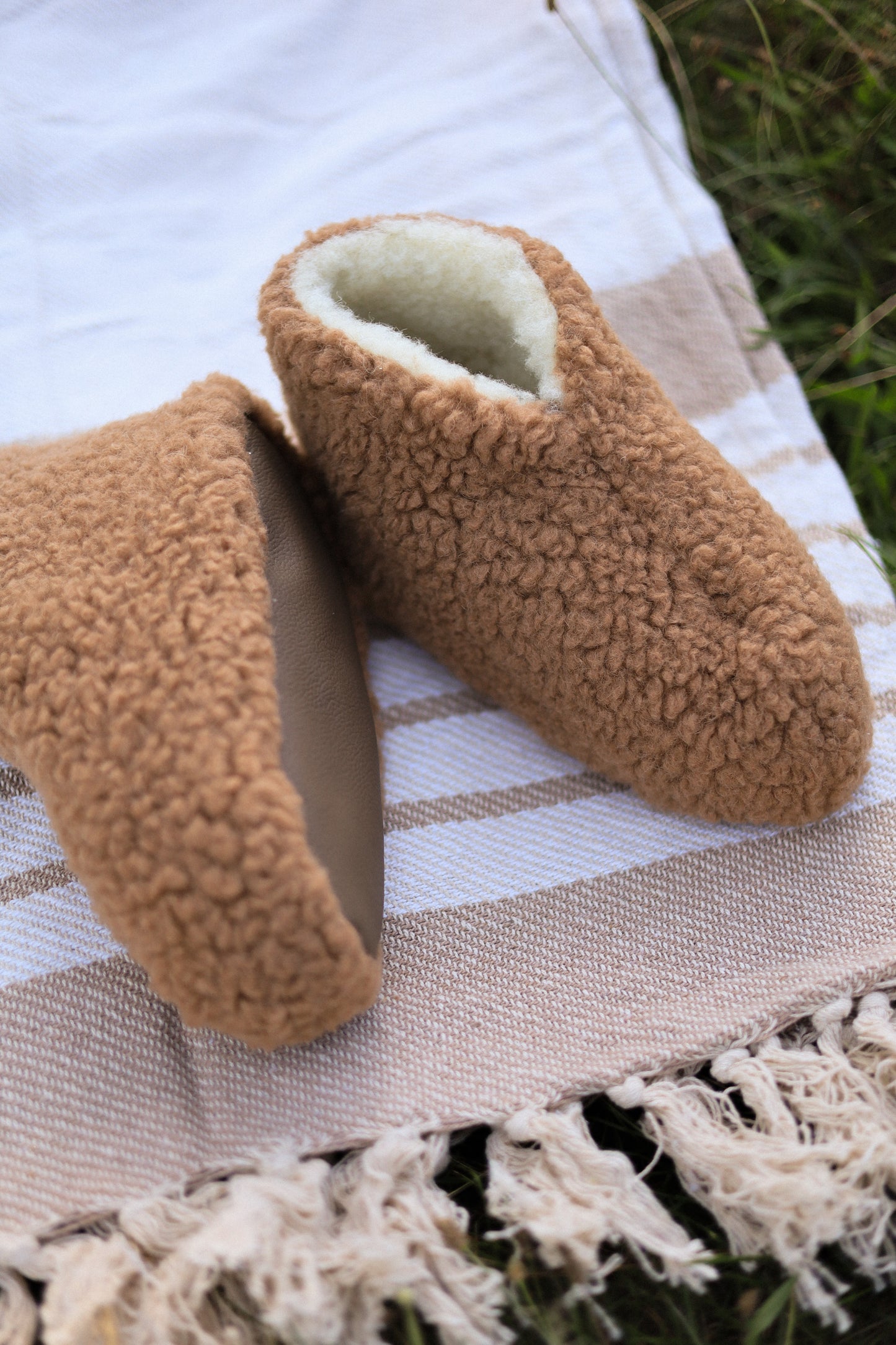 Merino Hausschuhe | 100% Schafwolle | Braun