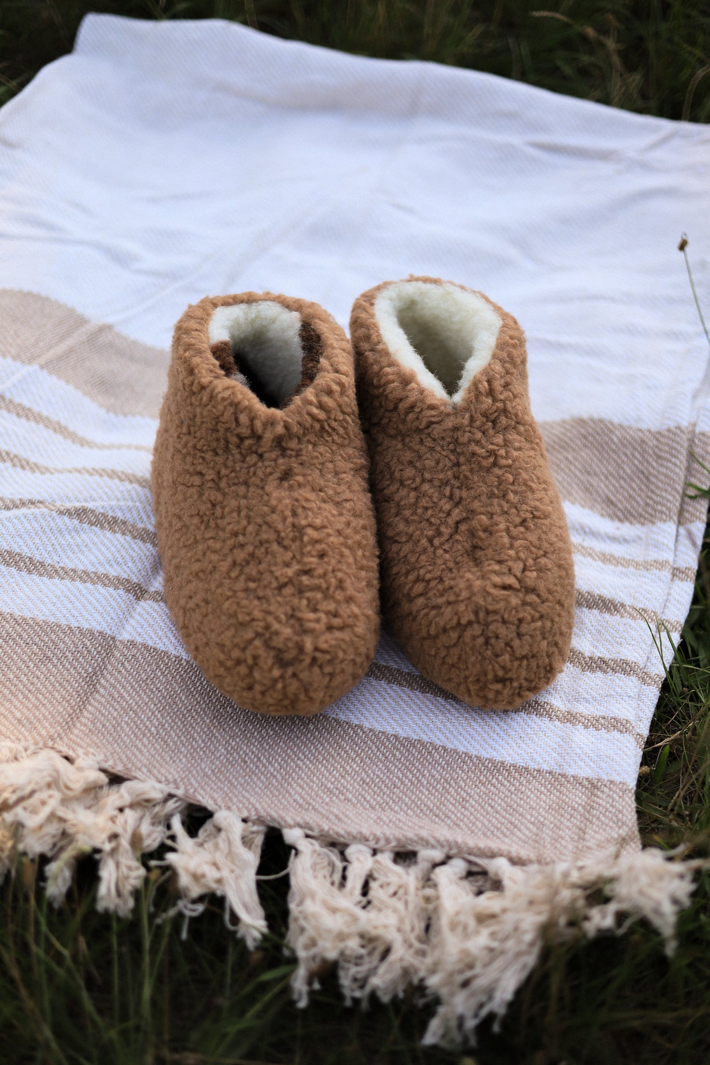 Merino Hausschuhe | 100% Schafwolle | Braun