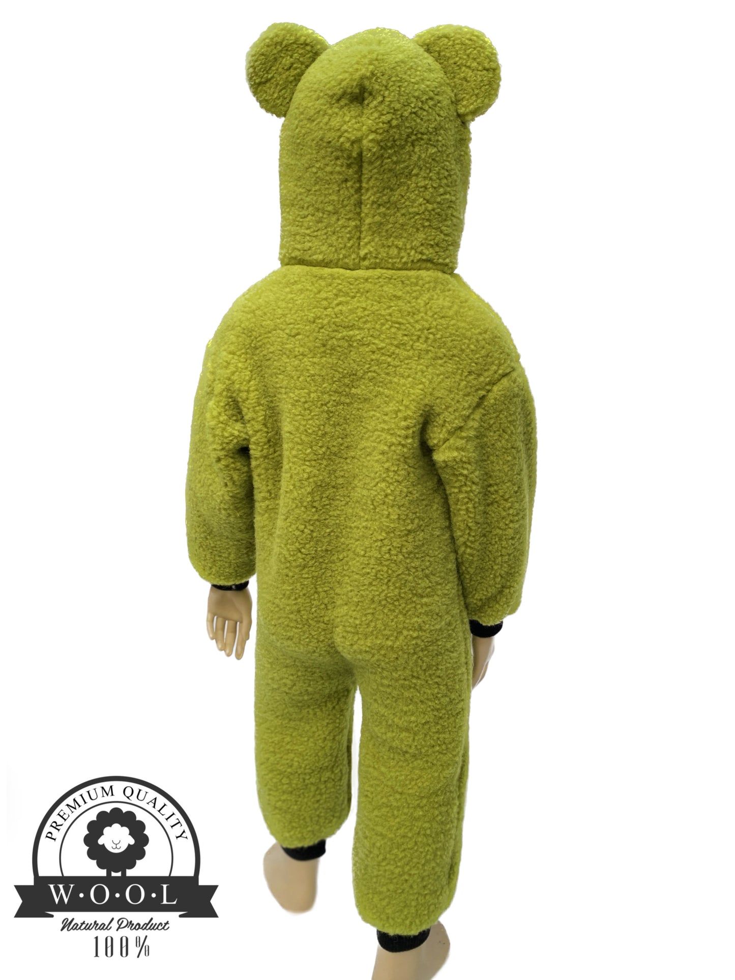 Kinder Overall aus 100% Wolle mit Bärenohren – Größe 86/92 – Maybell's Outlet