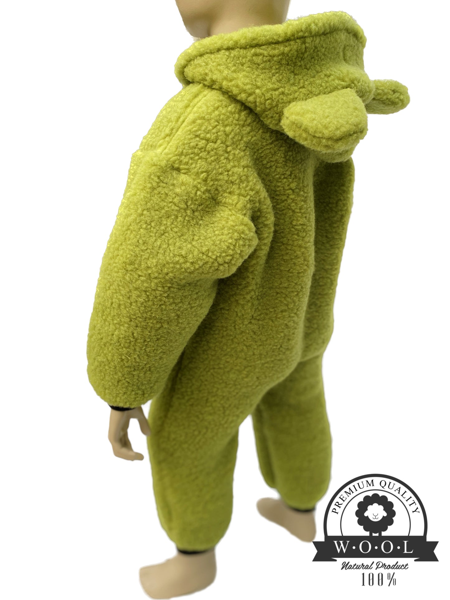 Kinder Overall aus 100% Wolle mit Bärenohren – Größe 86/92 – Maybell's Outlet