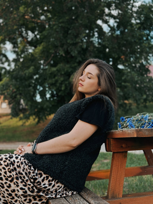 LINE Vest – Black  Mélange Merino Wool