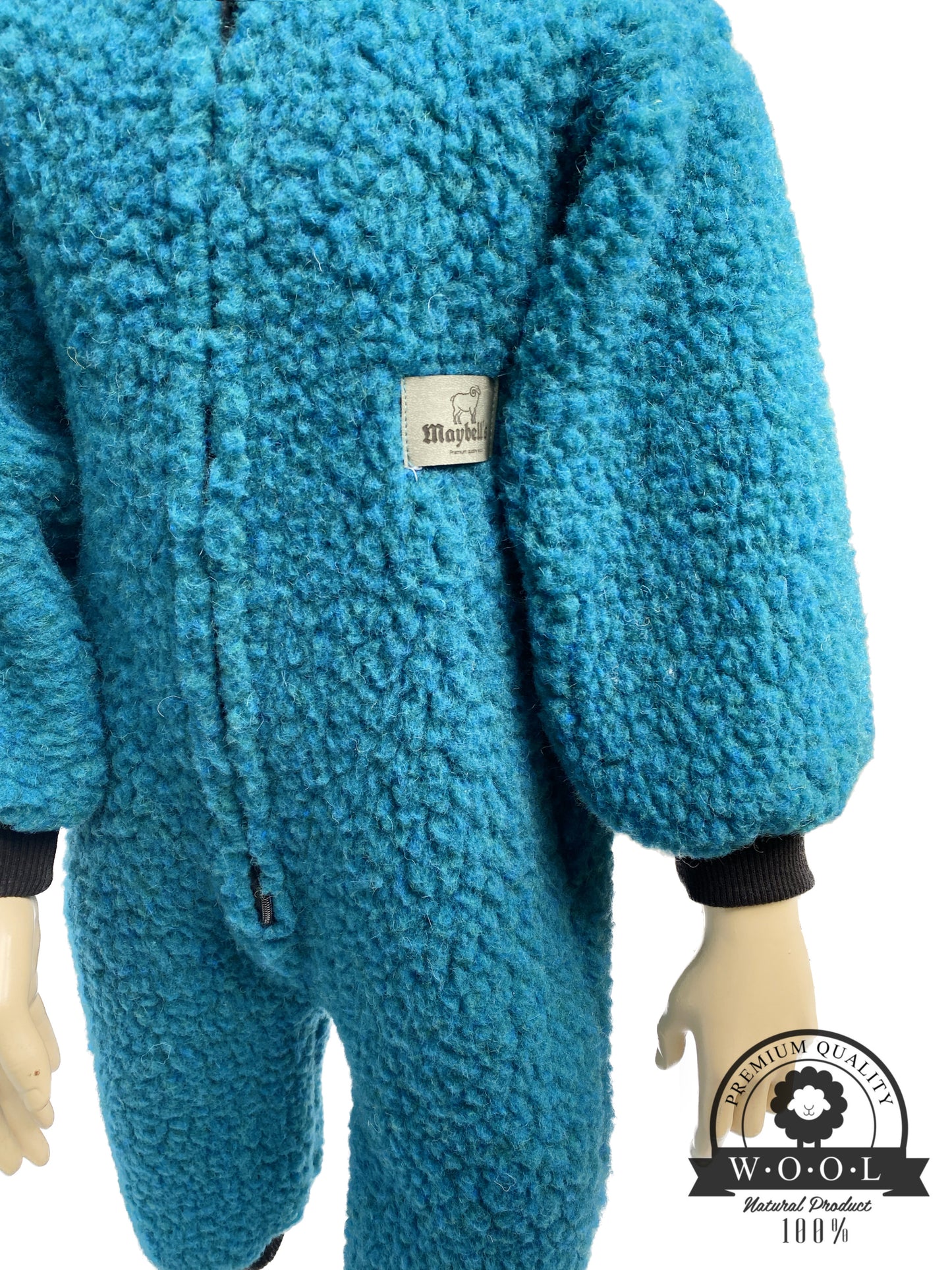 Kinder Overall aus 100% Wolle mit Bärenohren – Größe 86/92 – Maybell's Outlet