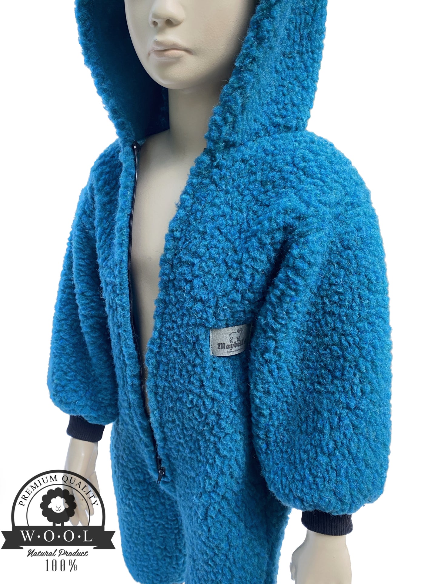 Kinder Overall aus 100% Wolle mit Bärenohren – Größe 86/92 – Maybell's Outlet