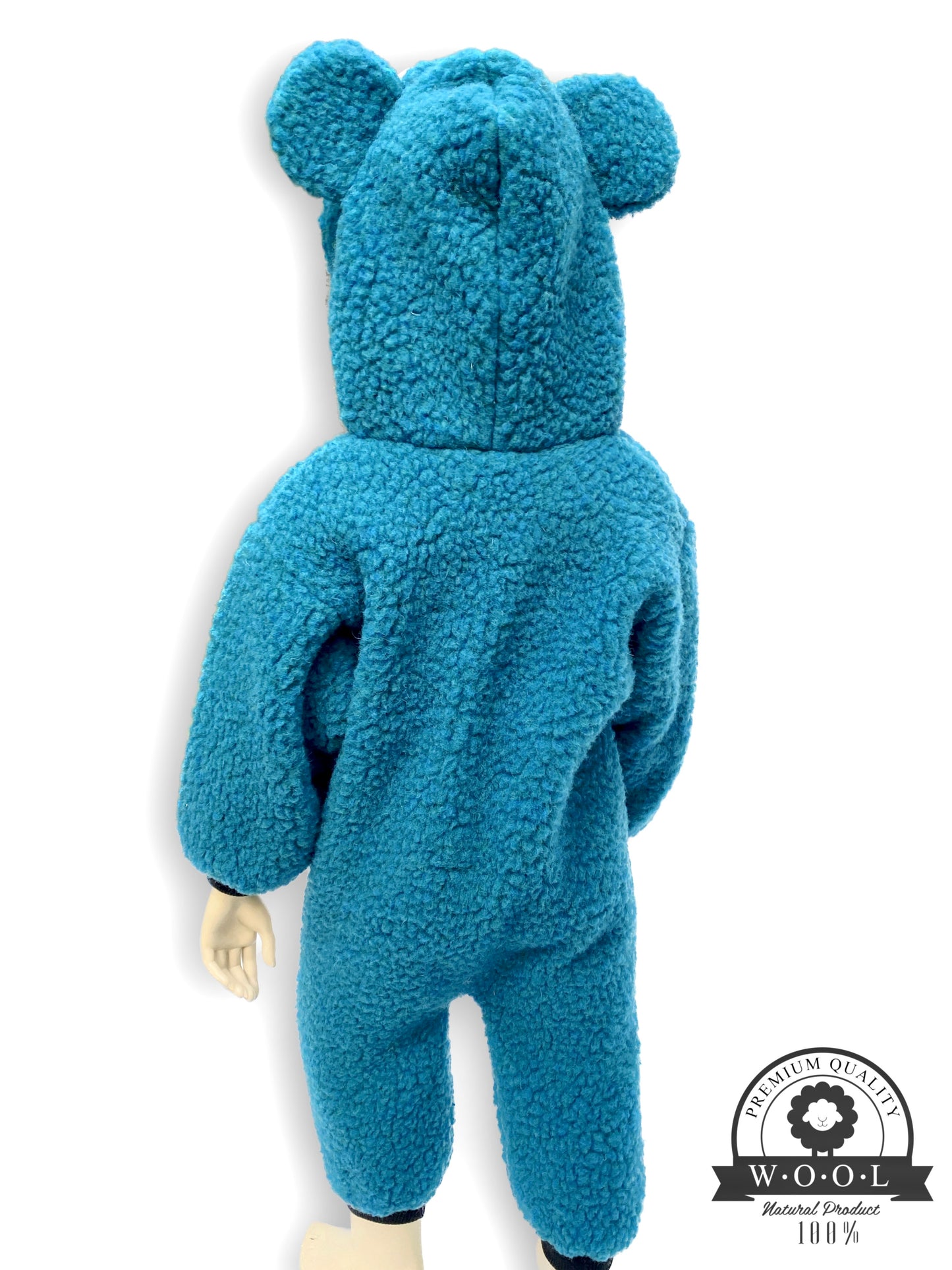Kinder Overall aus 100% Wolle mit Bärenohren – Größe 86/92 – Maybell's Outlet