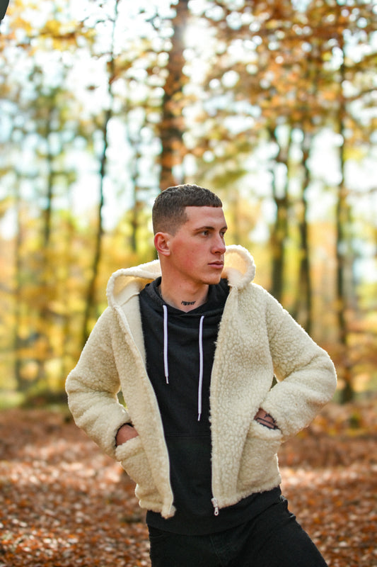 NORD MEN Jacket Ecru — Wool Merino Jacket | Kurtka Męska z Wełny Merino