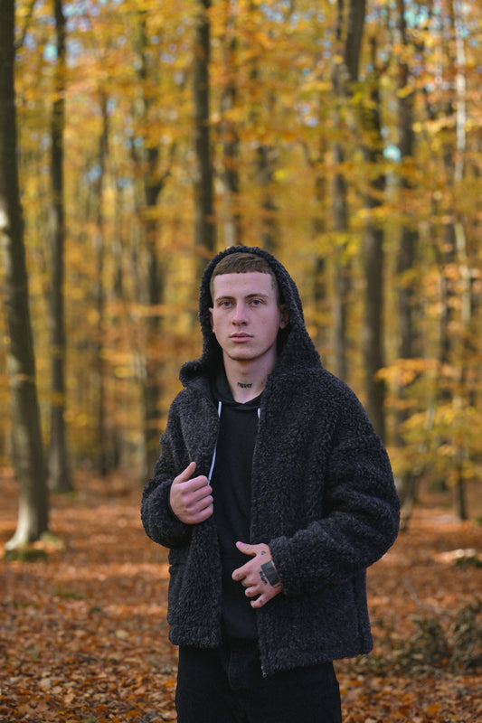 NORD MEN Jacket Black Melange — Wool Merino Jacket | Kurtka Męska z Wełny Merino