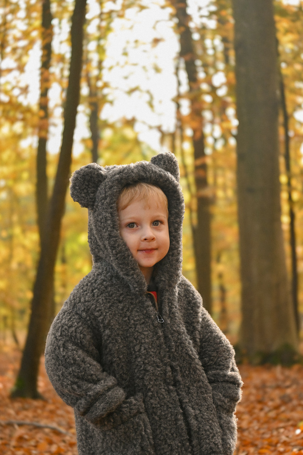 Kurtka dziecięca z uszkami z wełny Teddy