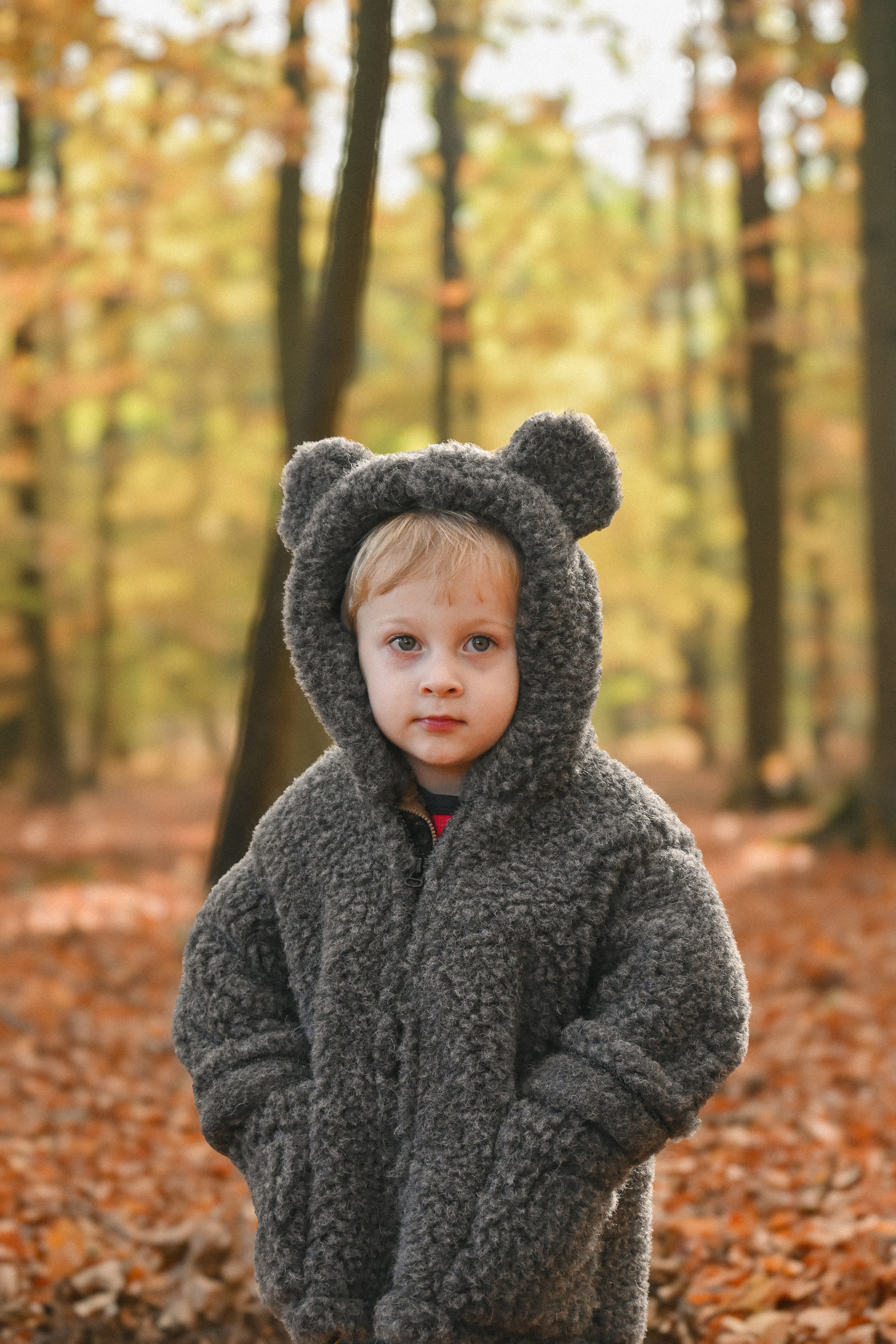 Kurtka dziecięca z uszkami z wełny Teddy