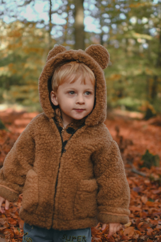 Kurtka dziecięca z uszkami z wełny Teddy