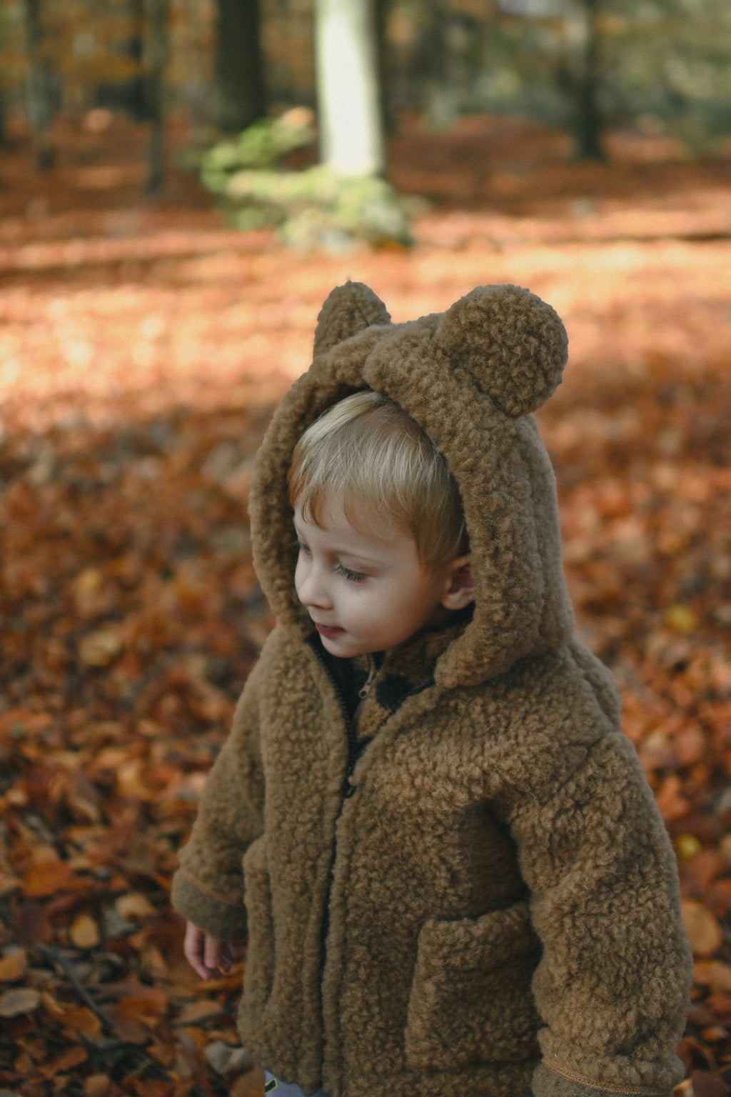 Kurtka dziecięca z uszkami z wełny Teddy
