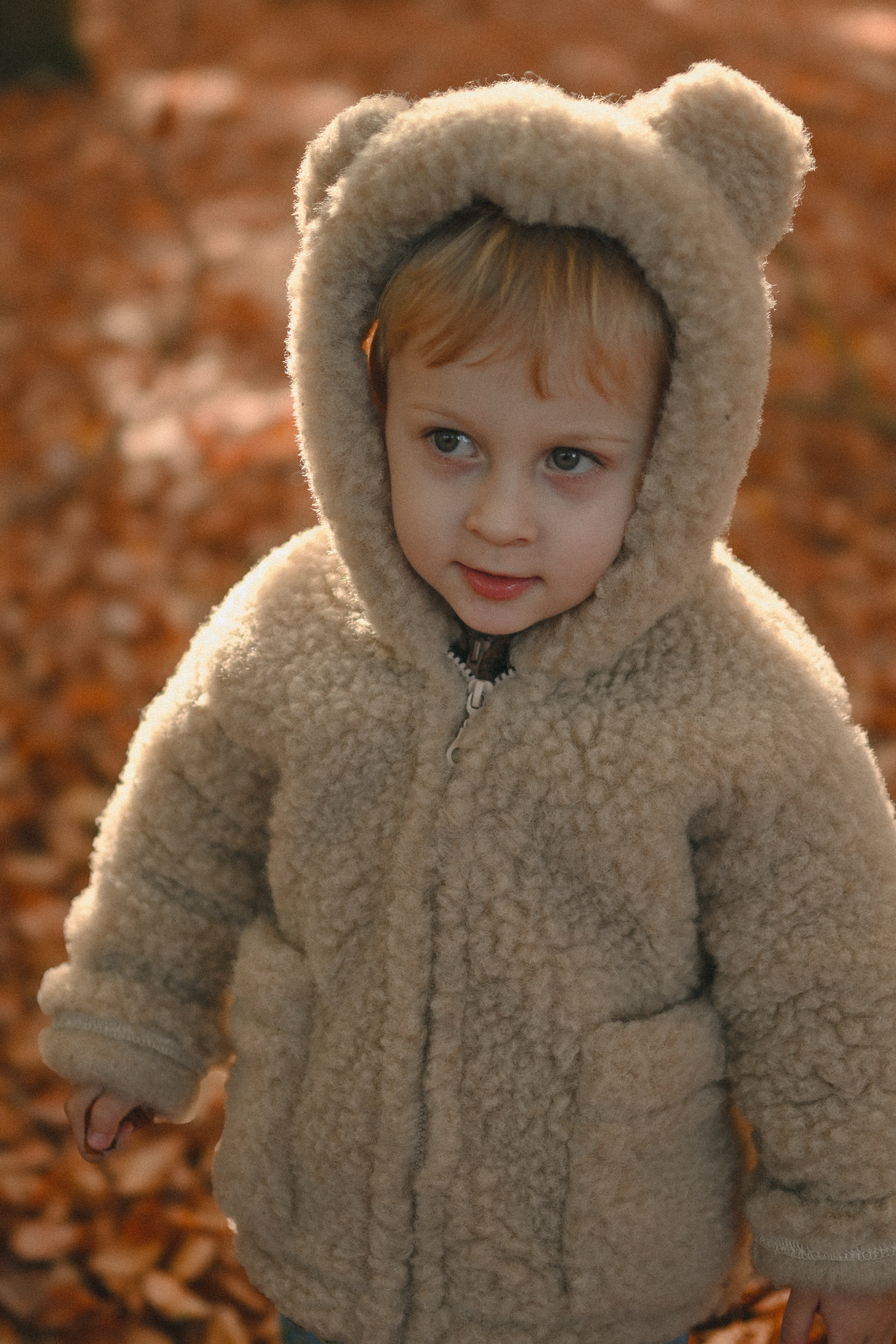 Kurtka dziecięca z uszkami z wełny Teddy