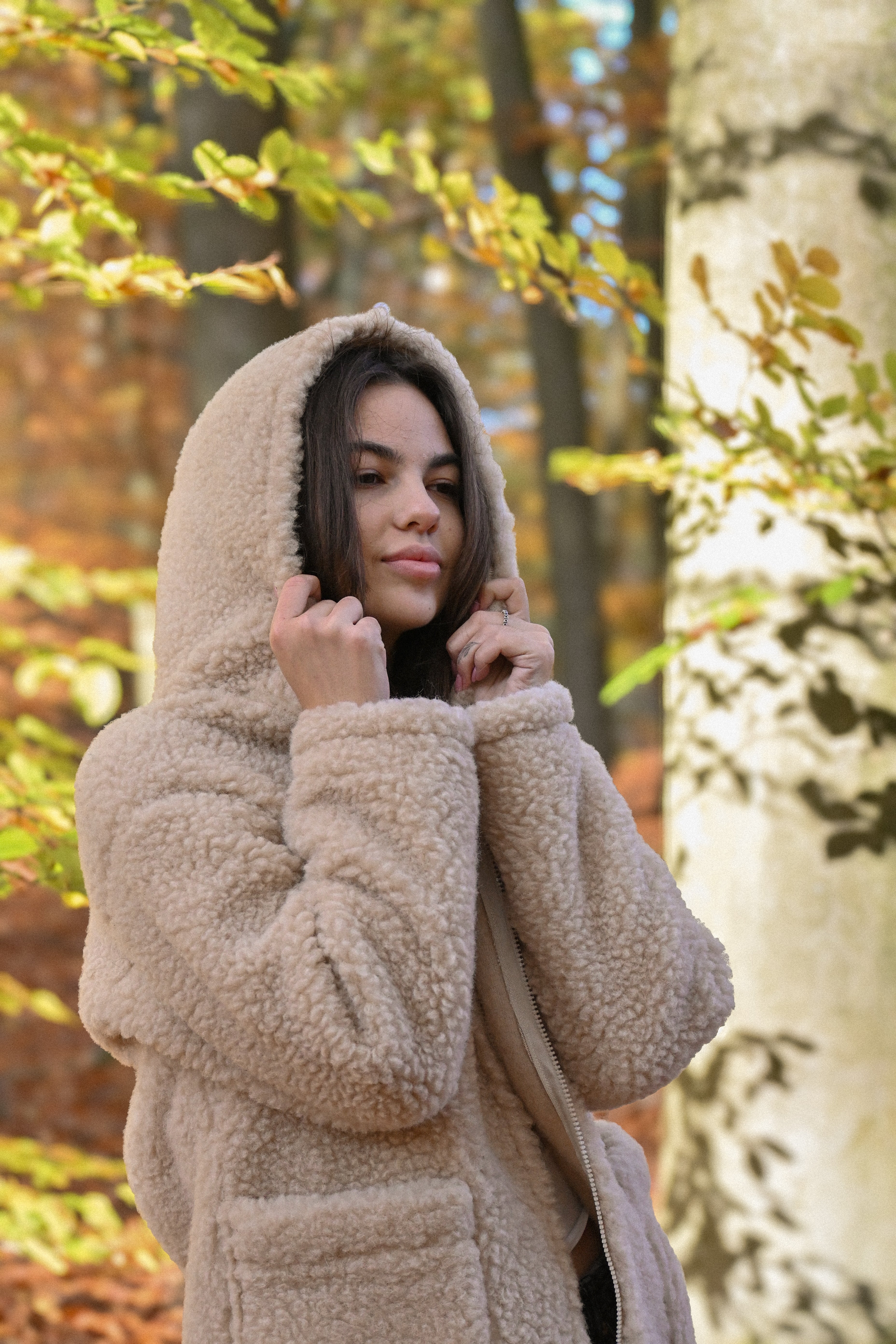 Beżowa wełniana kurtka