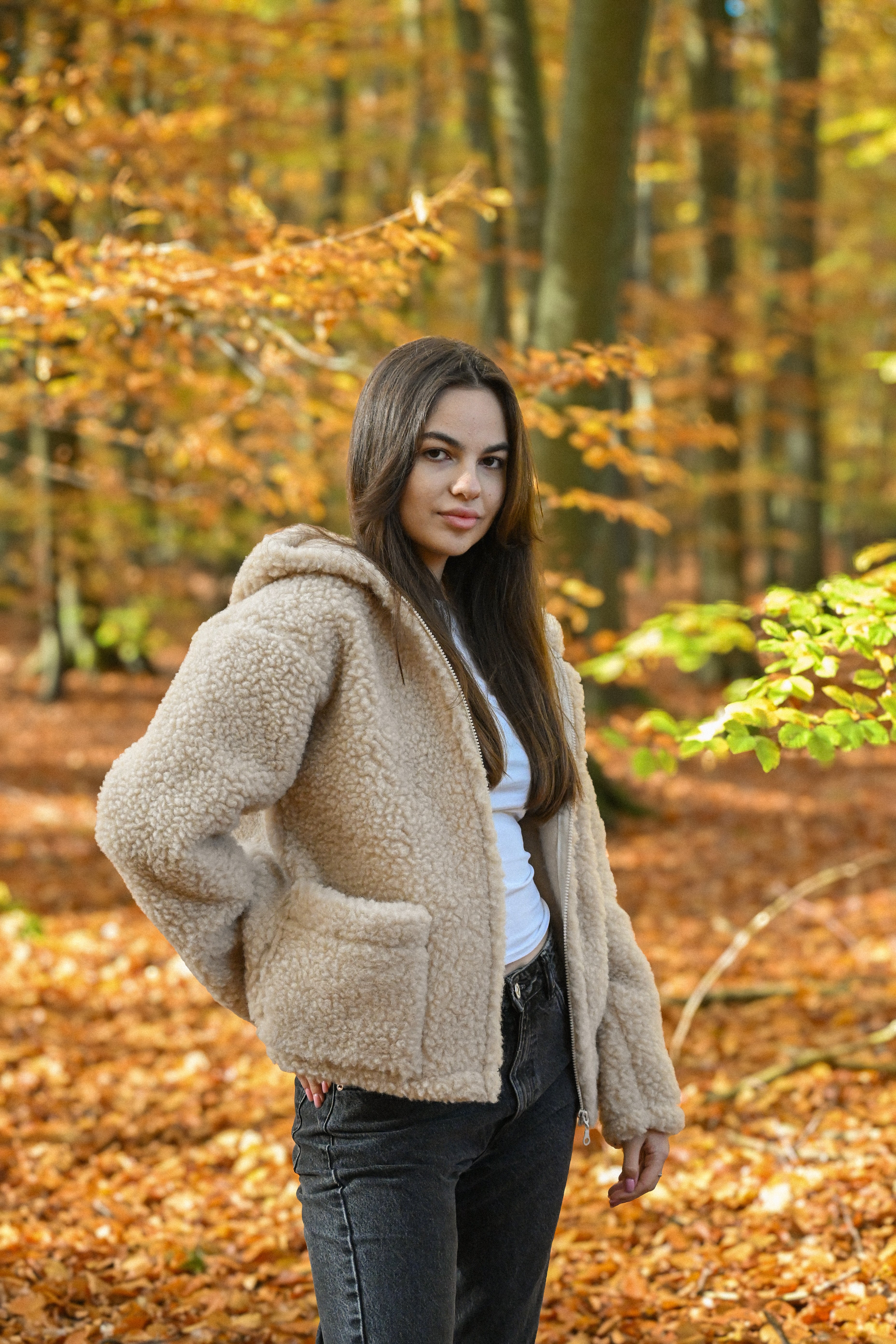 Beżowa wełniana kurtka