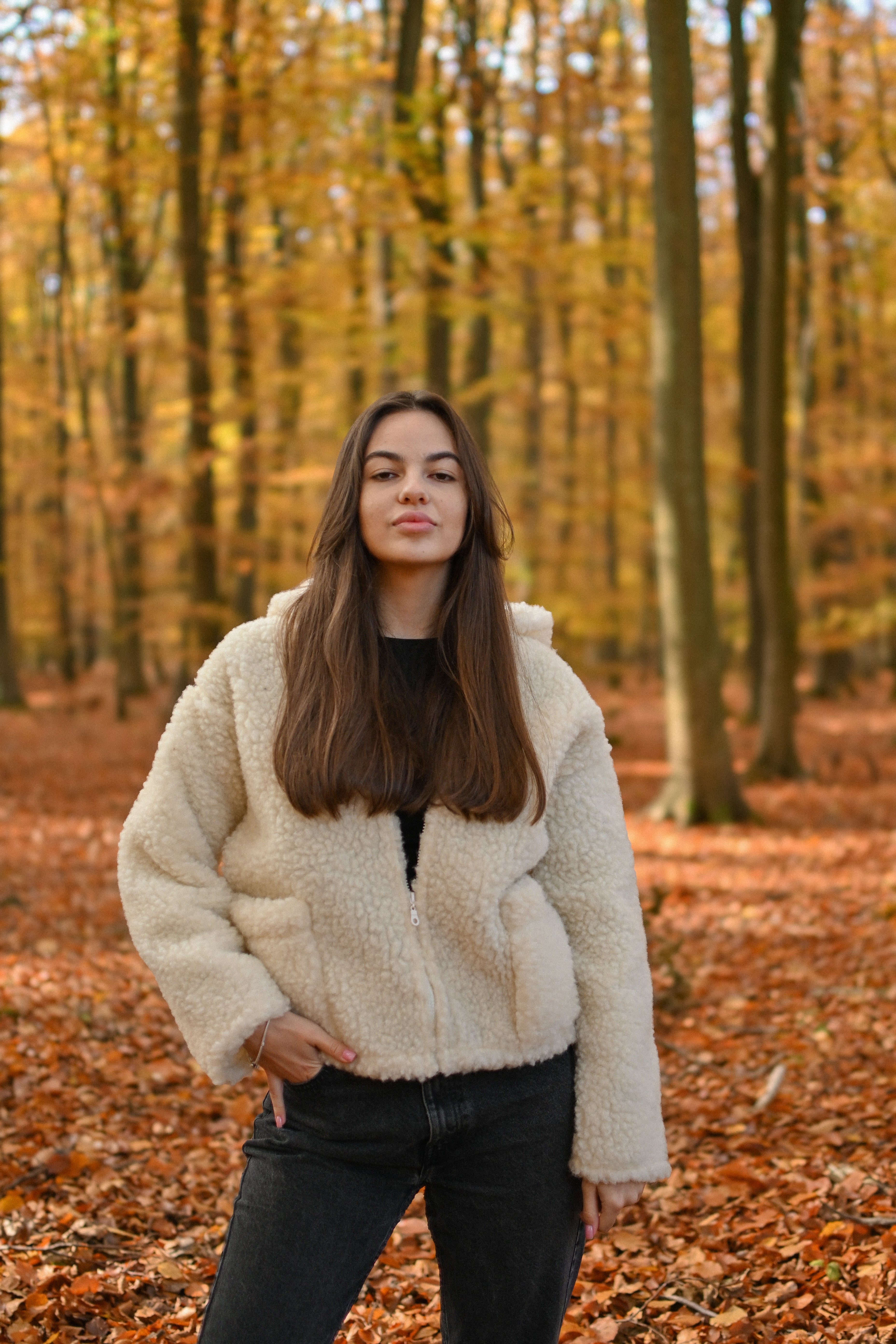 Kurtka z wełny owczej w kolorze ecru