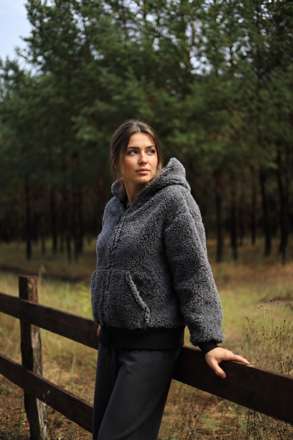 SHERPA – Women's Merino Wool Teddy Jacket – Grey