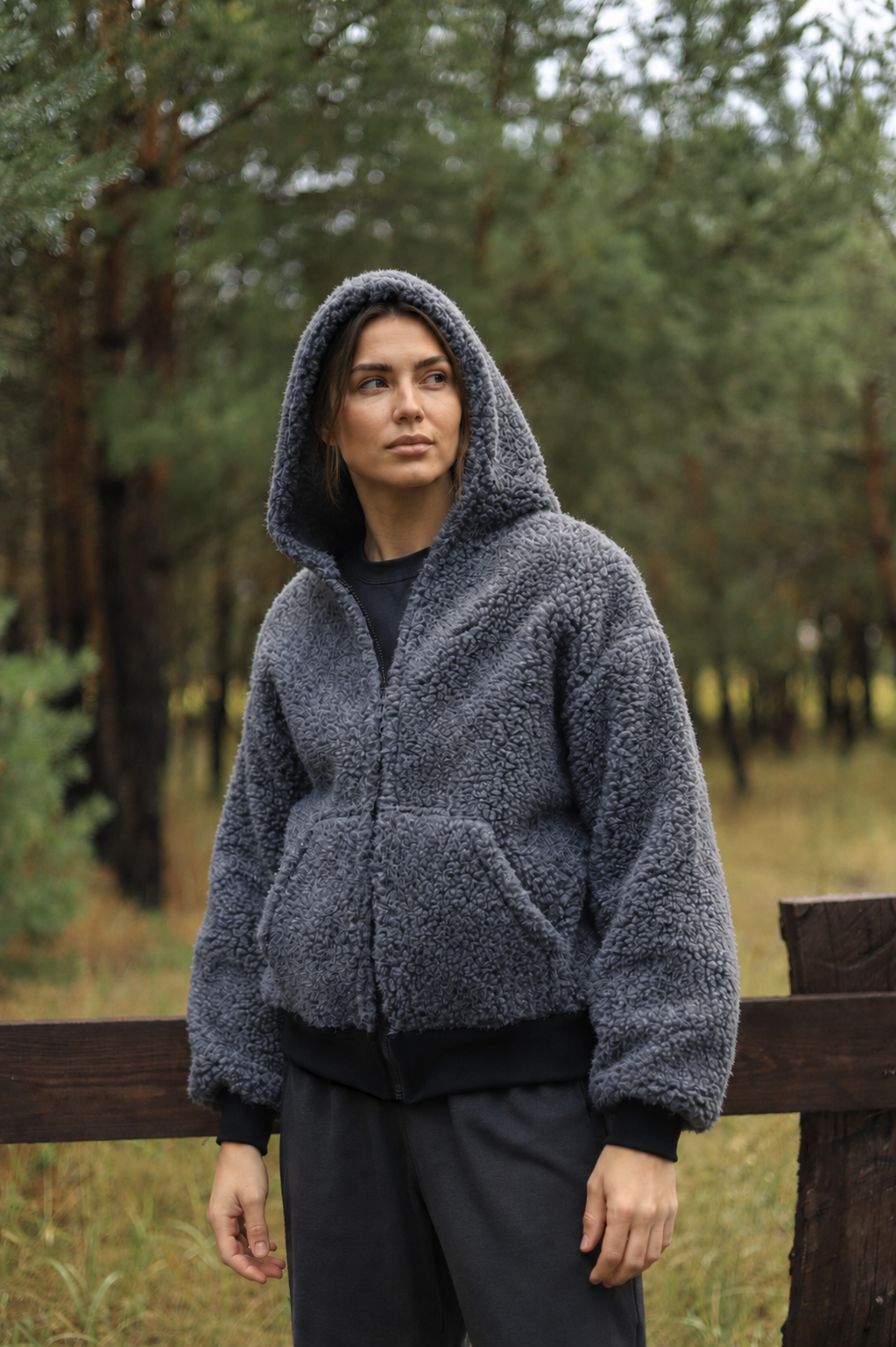 SHERPA – Women's Merino Wool Teddy Jacket – Grey