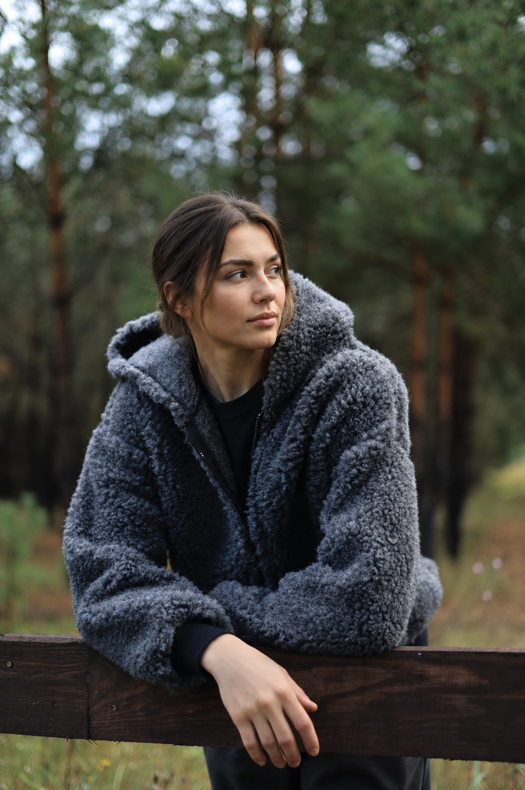 SHERPA – Women's Merino Wool Teddy Jacket – Grey