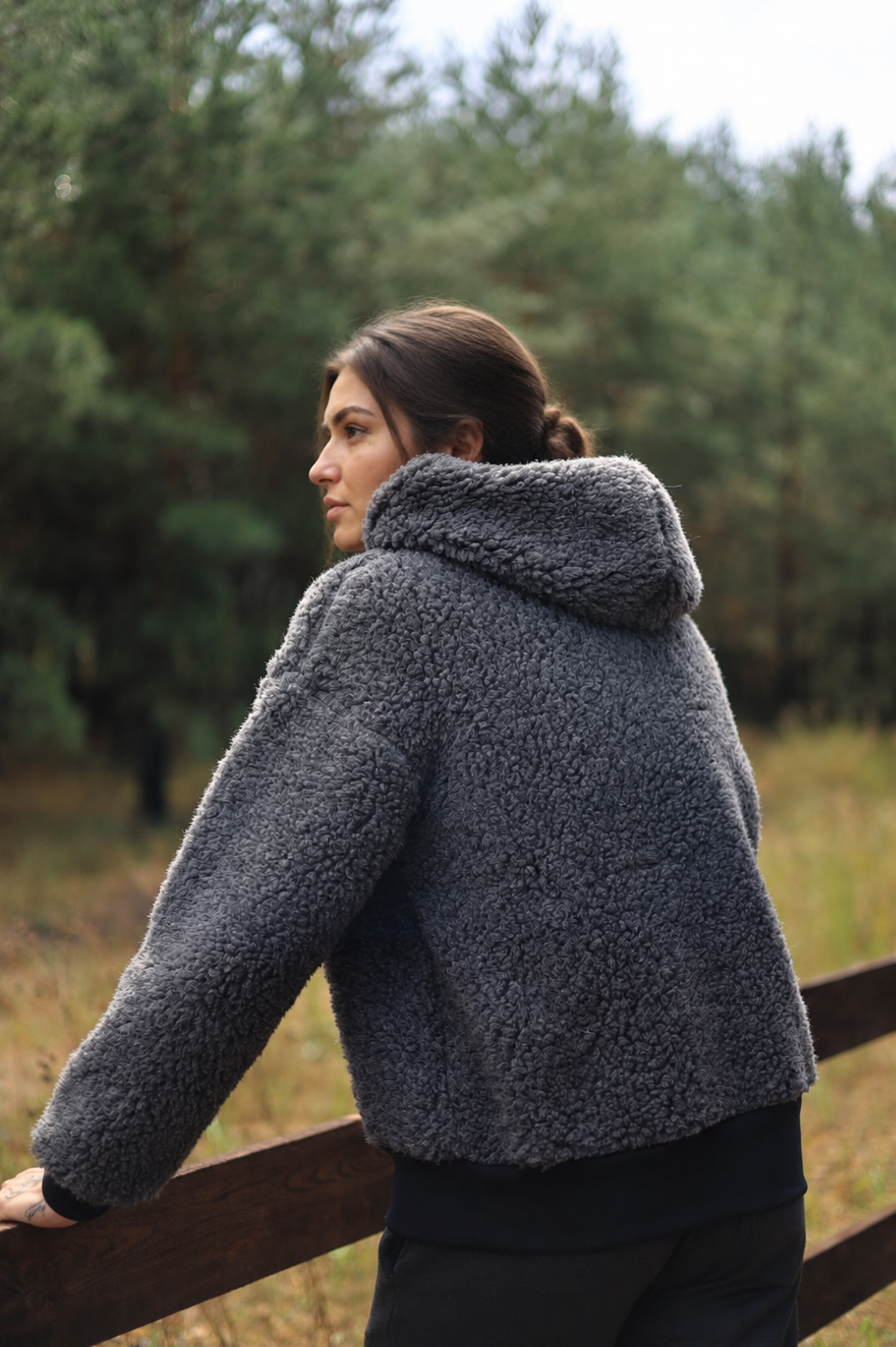 SHERPA – Women's Merino Wool Teddy Jacket – Grey