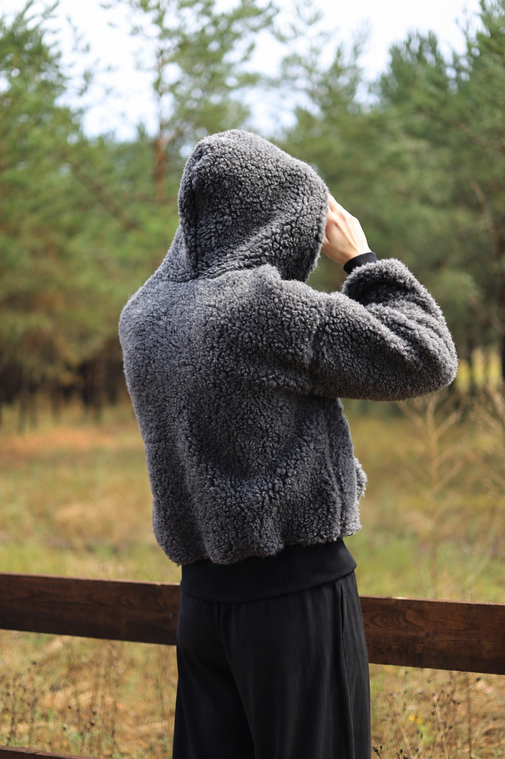 SHERPA – Women's Merino Wool Teddy Jacket – Grey