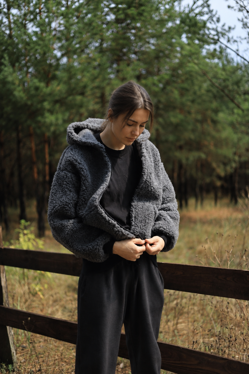 SHERPA – Women's Merino Wool Teddy Jacket – Grey