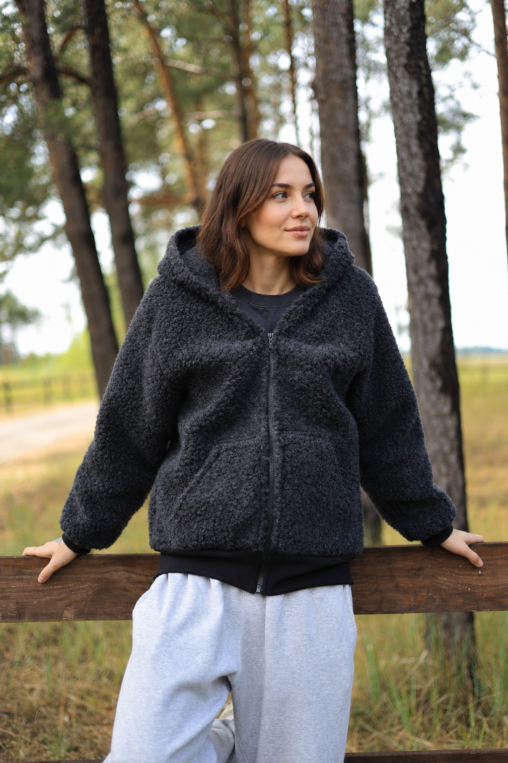 SHERPA – Women's Merino Wool Teddy Jacket – Black