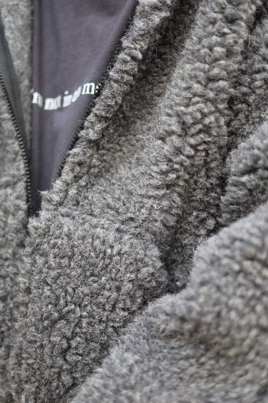 SHERPA – Men's Merino Wool Teddy Jacket – Grey