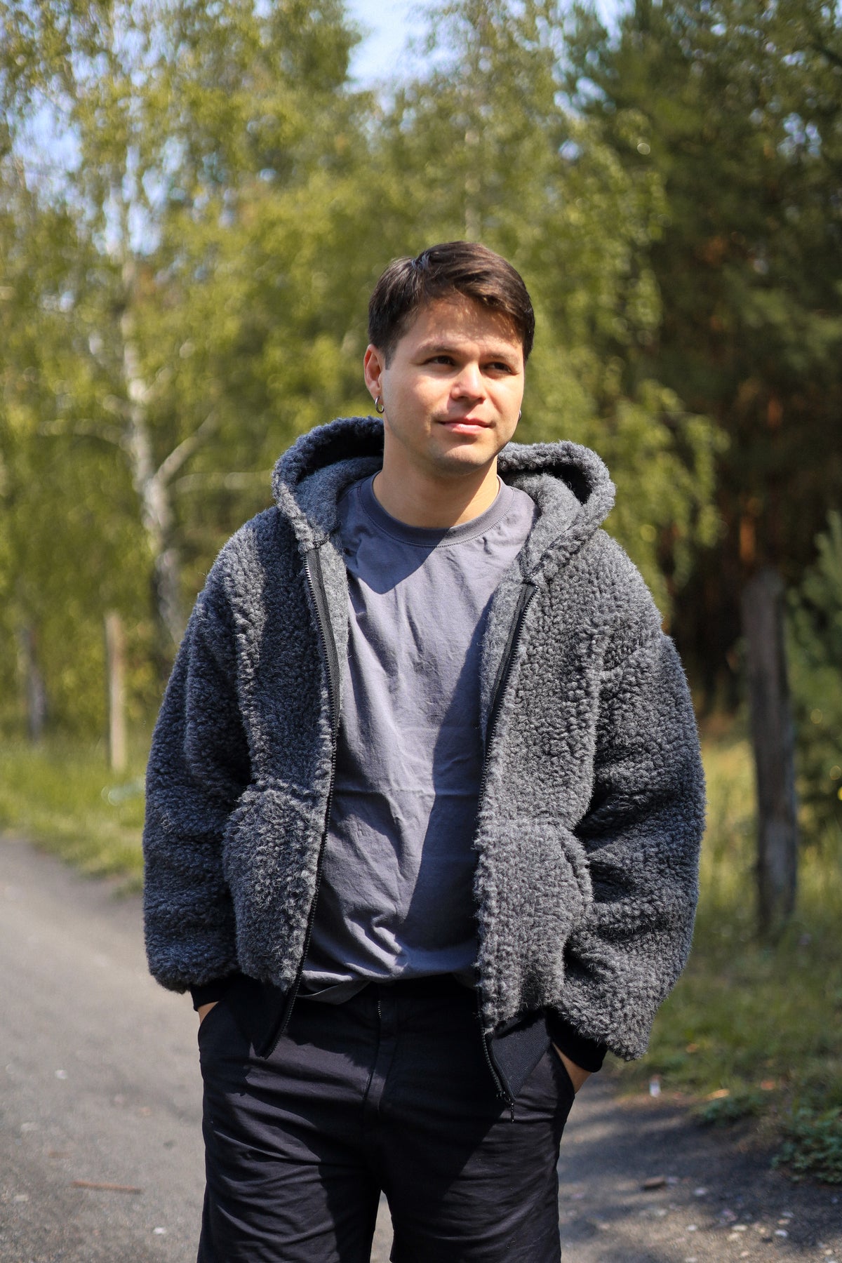 SHERPA – Men's Merino Wool Teddy Jacket – Grey