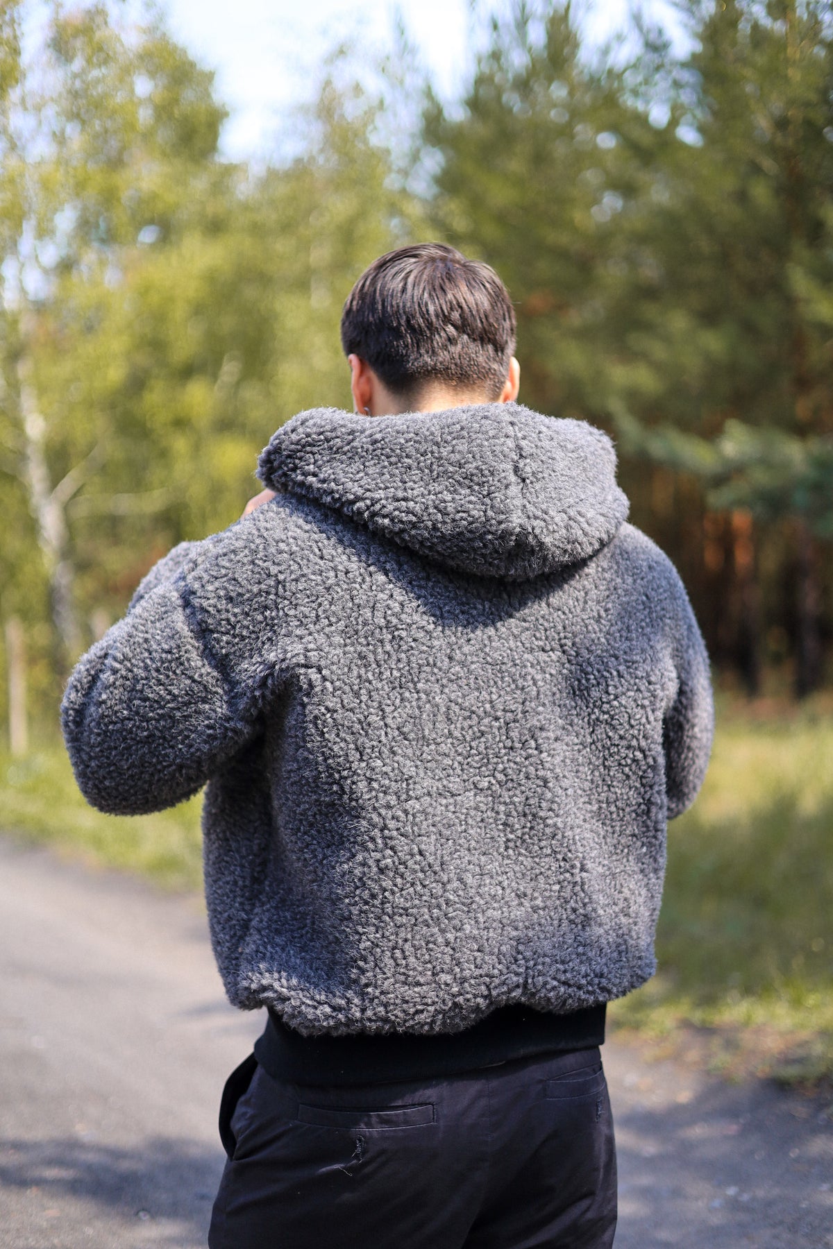 SHERPA – Men's Merino Wool Teddy Jacket – Grey