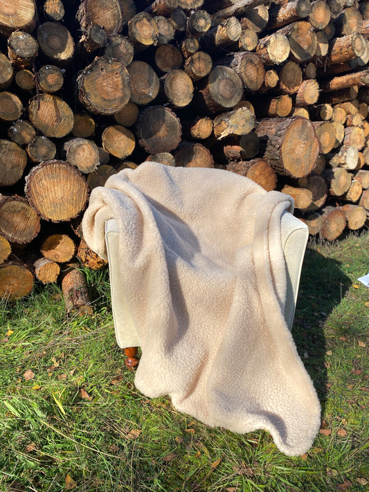 Koc wełniany - BEIGE