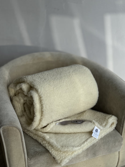 Koc wełniany - ECRU