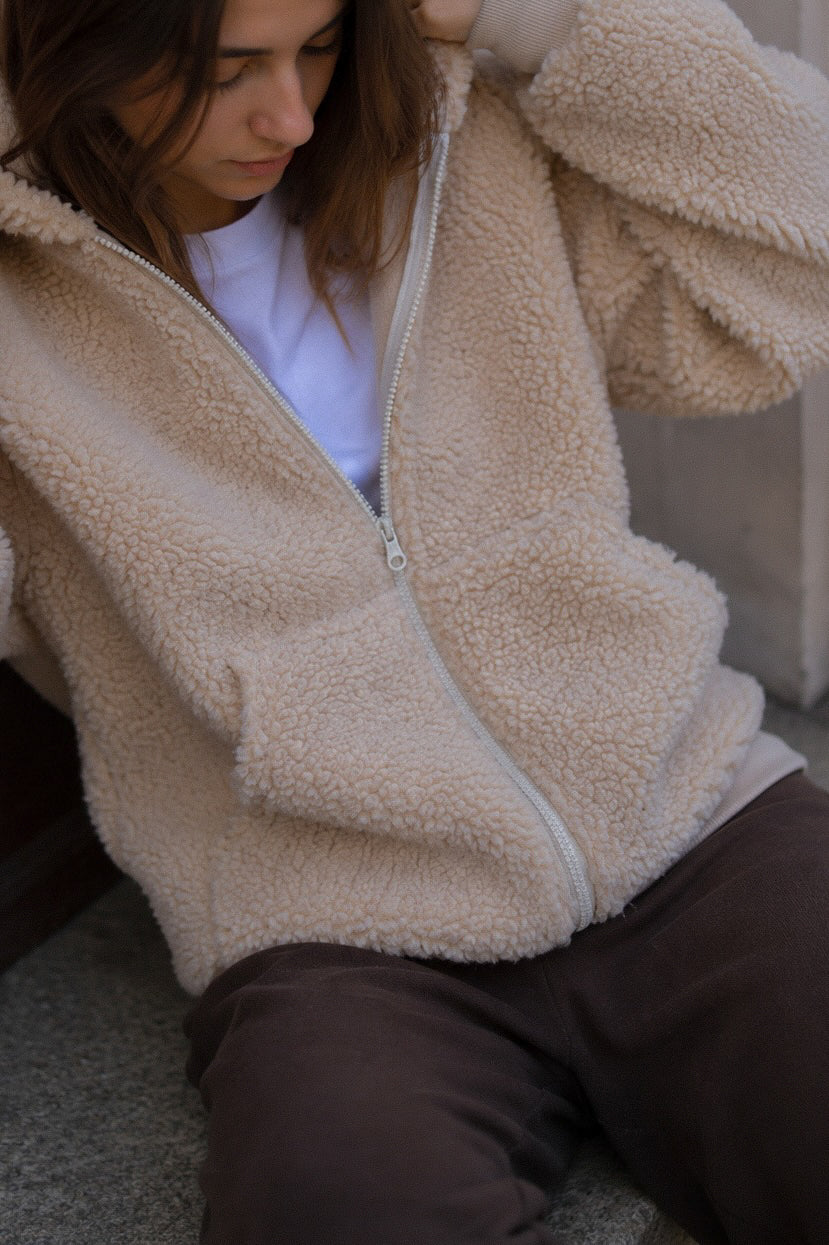 Long Wool Jacket - Brown 