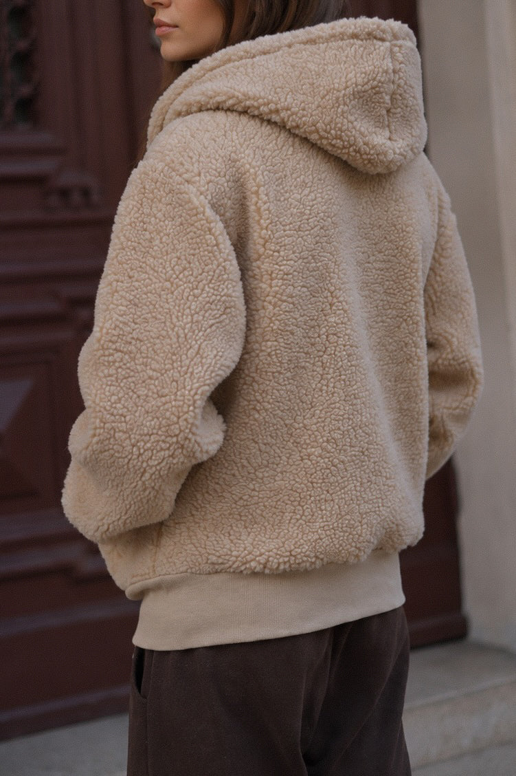 Long Wool Jacket - Brown 