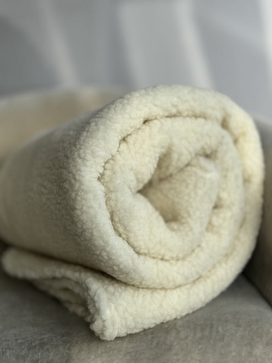 Koc wełniany - ECRU