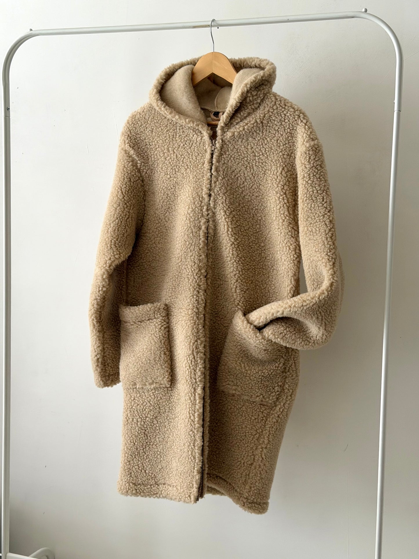 Long Merino Wool Coat – Beige