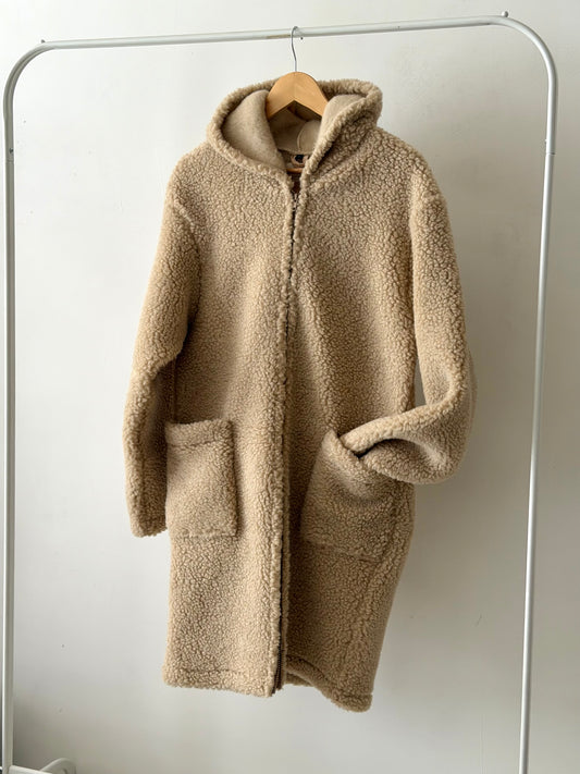 Long Merino Wool Coat – Beige