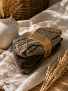 Norweger Thermosocken aus 80% Wolle Braun Meliert  | Warme Wollsocken für Damen & Herren im praktischen 3er-Set