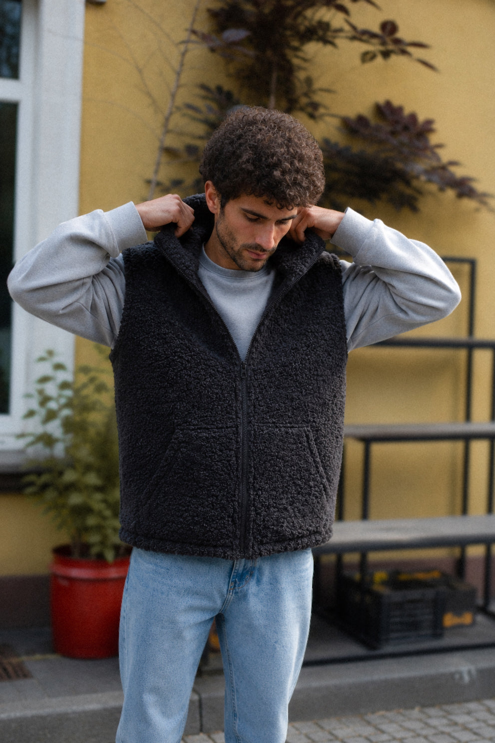 LINO – Herren Merino Wollweste Schwarz