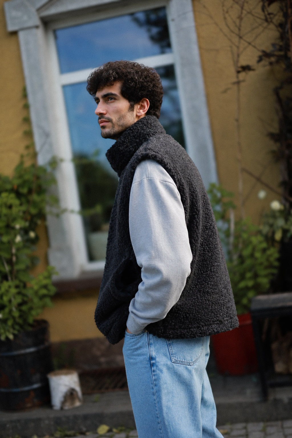 LINO – Herren Merino Wollweste Schwarz