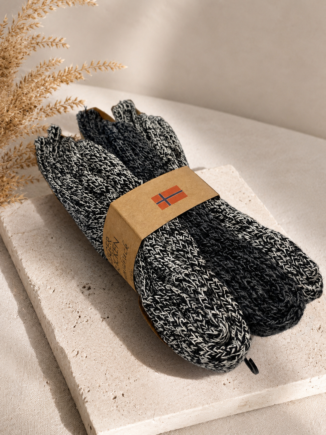 Norweger Thermosocken aus 80% Wolle Anthrazit Meliert | Warme Wollsocken für Damen & Herren im praktischen 3er-Set