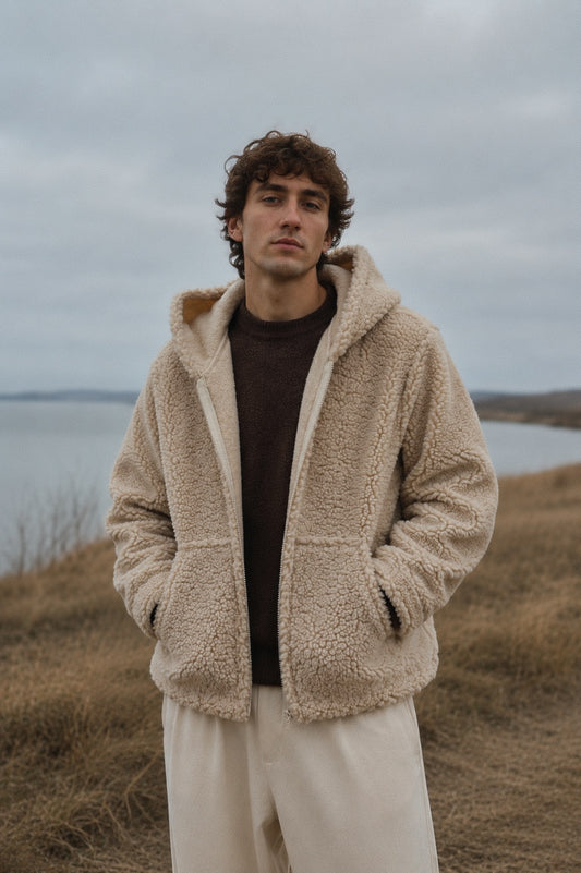 NORVEL – Herren Merino Wolljacke Beige