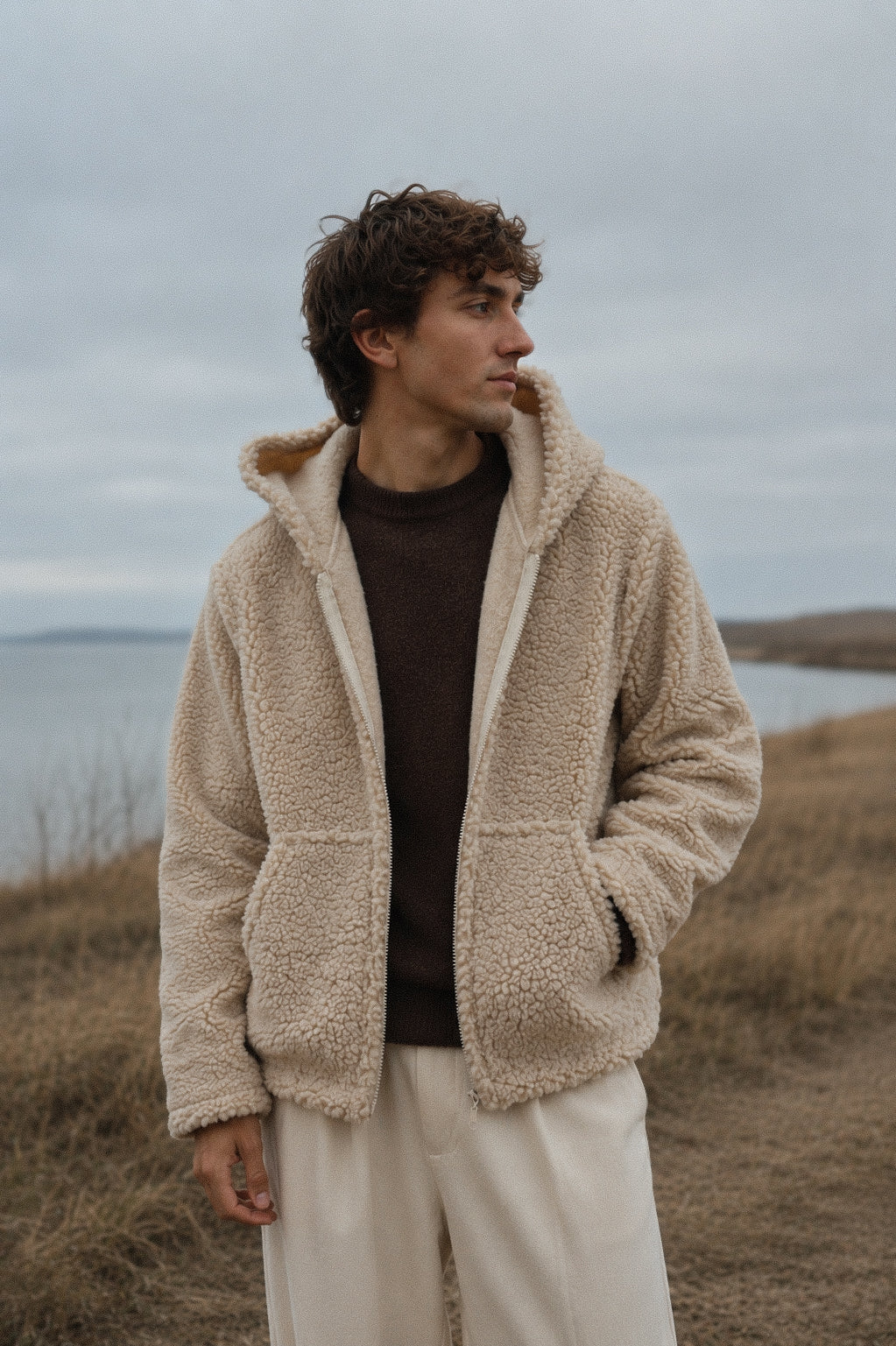 NORVEL – Herren Merino Wolljacke Beige